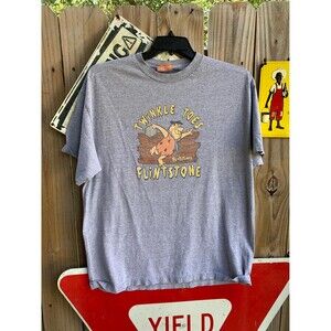 Vintage Y2K Grey vintage Flintstone Twinkle Toes Bowling tee cartoon XL
